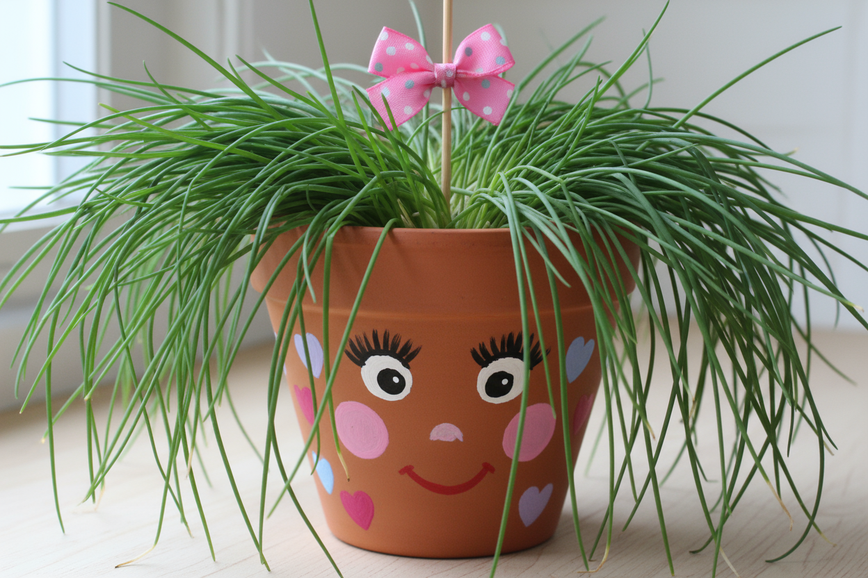Ok.  Now surround the stick with more leaves.  Make the face more "girly".